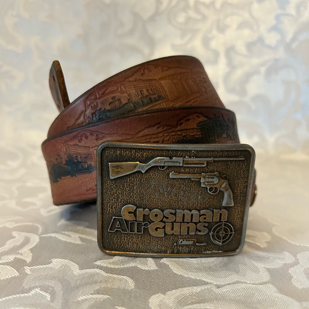Vintage Crosman Air, Coleman Company, By Century Canada, hand-tooled belt